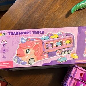 Unicorn Transport Truck Toy - Pink and Purple